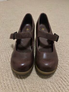 Dr. Martens Brown Mary Jane Platform Clogs